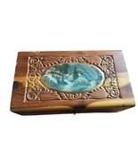 Vintage Redwood Box w/ Mountain Wilderness Scene - $472.86 MXN