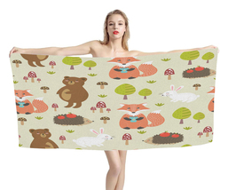 Cute forest animals, Kids Beach  Bath Towel Swimming Pool ,Vacation Memento Gift - £18.37 GBP+