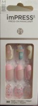 imPRESS Spring Collection Medium Almond Press-On Nails  Pink  30 Pieces - £9.40 GBP