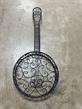 Vintage 31.5” Metal Wrought Rod Iron Wire Bango Wall Hanging Music Decor 3 D - £35.48 GBP