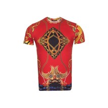 Men Crew T Shirt Makrom Turkey Medallion Chain Floral European 1217-417 Red New image 2