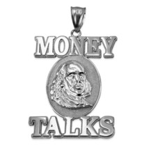 Sterling Silver MONEY TALKS Benjamin Franklin Hip-Hop Pendant - £47.17 GBP