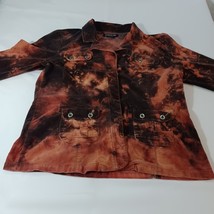 Jeanstar Women's Spandex Cotton Blend Black & Orange Dyed Pockets Jacket Size XL image 10