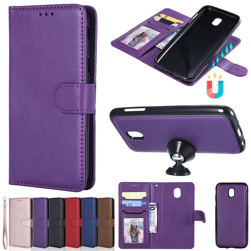 Removable Luxury Magnetic Leather Case Flip Cover For Samsung J3 J5 J7 Pro 2017 - £41.34 GBP