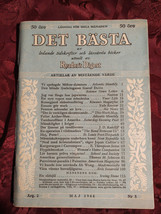 Det Basta Readers Digest Rare Swedish Edition Maj May 1944 - £14.43 GBP
