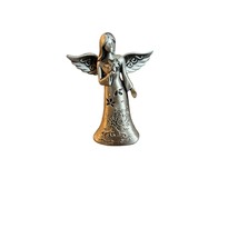 Silvertone Pewter Angel Figurine Metal Floral 3.5 in - £9.48 GBP