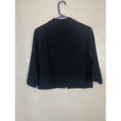 Designers Originals Cropped Cardigan Sweater Black Raglan Womens Size Small Item image 2
