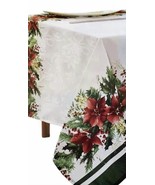 Villeroy &amp; Boch Christmas Foliage Poinsettias 60 x 84 Oblong Tablecloth NWT - $37.99