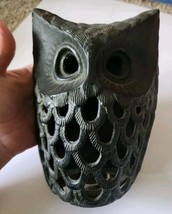 Vintage Ortagiri Cast Iron Owl Japanese  Candle Holder Lantern Extremely RARE - £416.87 GBP