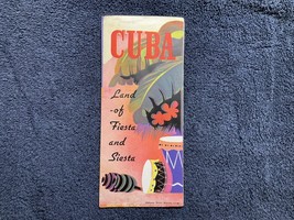 Cuba Travel Brochure 1950s triple fold-inviting photos-Havana-FN LAND OF... - $470.84 MXN