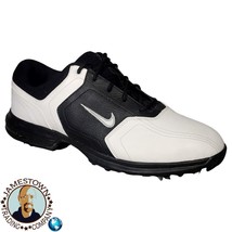 Nike 8.5 Heritage Golf Shoes Cleats 336040-101 Black White Leather MENS - £31.57 GBP