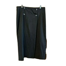 Kathy Ireland Size 13/14 Skirt Pinstriped Wrap Black Modest Junior - £11.96 GBP