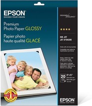 Epson Premium Photo Paper Glossy 8&quot; x 10&quot; 20 Sheets S041465 - $14.82