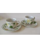 Villeroy &amp; Boch Geranium 2 Cup &amp; Saucer Sets Campagna Shape 1748 Germany... - $22.17
