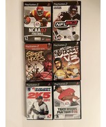 lot/6 PlayStation 2, NFL-NCAA, Street Hoops-Tiger Woods-Major League Baseball - $18.69