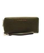 Michael Kors Duffle Green Pebbled Leather Zip Around Travel Wallet - $122.76