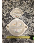 vintage set of 2 dutch / holland children&#39;s warming dishes little bo peep - $26.98 CAD