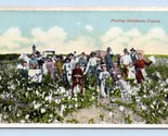 Raccogliere Oklahoma Cotone Unp Agriculture Fattoria Scene Wb Cartolina P7 - $8.14