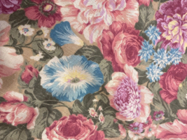 Joan Kessler Concord Fabrics 1.9 Yard Romantic Floral Pink Roses Morning Glory - £29.16 GBP