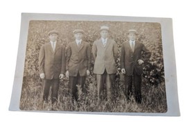 1900s? Group Of 4 Men Bank Executives? The Mob? Well Dressed Hat RPPC Postcard - £0.78 GBP