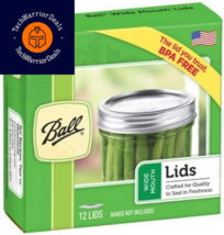 Ball Jars Wide Mouth Lids, 12 Count (Pack of 1) Stainless Steel  - $18.32