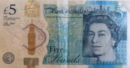 Bank of England Queen Elizabeth II /Winston Churchill 5 Pounds Polymer B... - £11.97 GBP