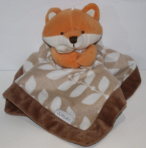 Carters Orange Fox Brown Leaves Security Blanket Stuffed Animal Soft Toy... - $14.77