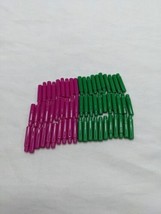 Lot of (61) Pink And Green Plastic Board Game Pegs 3/4&quot; - £18.98 GBP