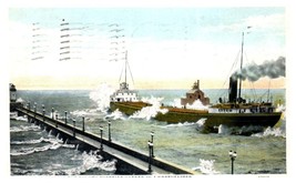 Ore Boat Leaving the Duluth Superior Harbor Boat Postcard Posted 1933 - £15.78 GBP