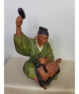 Vintage Hakata Urasaki Clay Figurine Sculptor Carving a Buddha - £70.11 GBP