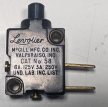 NOS Vintage MCGILL Levolier 6A 125B / 3A 250V Pushbutton Switch Cat# 58 - $24.74