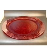 Beautuful 16&quot; Ruby Red Textured Glass Charger Serving Plate - £18.95 GBP