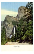Bridal Veil Falls 1930&#39;s Yosemite National Park Linen Postcard  - £13.99 GBP