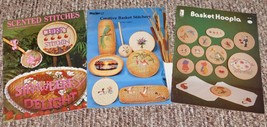 Lot 3 Cross Stitch Basket Hoopla Creative Stitchery+ Booklet Pattern VNT... - £5.95 GBP