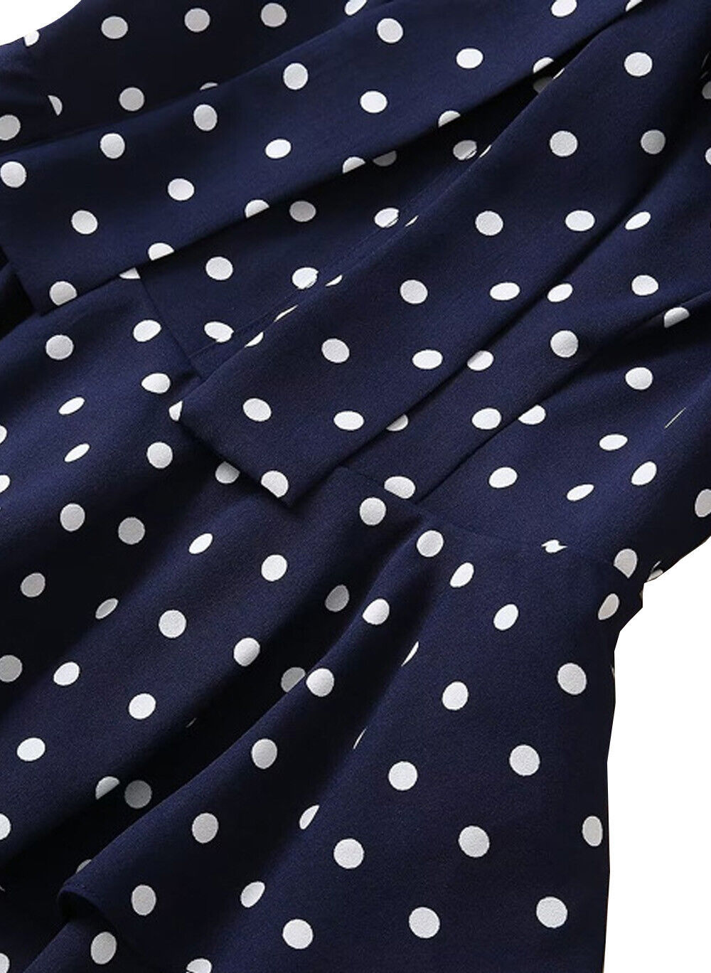 Kate Middleton Inspired Navy Polka Dot Puffed Sleeve Peplum Fit & Flare Dress OZ Item image 12