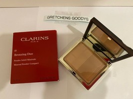 Clarins Bronzing Duo Mineral Powder Compact #01 Light NIB Full Size - £13.51 GBP