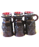 (6) SIX  Avon 1876 Cape Cod Ruby Red Glass Pedestal Coffee Mugs - $870.71 MXN