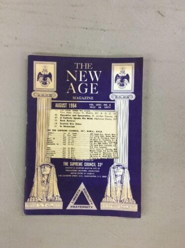 RARE Masonic Magazine THE NEW AGE Supreme Council 33 Degree August 1964 - $19.99