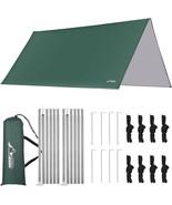 Wadeo Camping Tarp With Poles, Waterproof And Lightweight Tent Hammock T... - $46.94