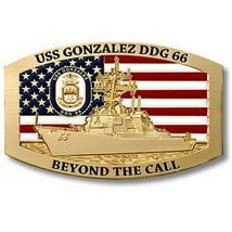USS GONZALEZ DDG-66   3&quot; BELT BUCKLE - £39.95 GBP
