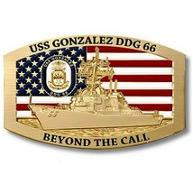 Uss Gonzalez DDG-66 3&quot; Belt Buckle - £39.22 GBP