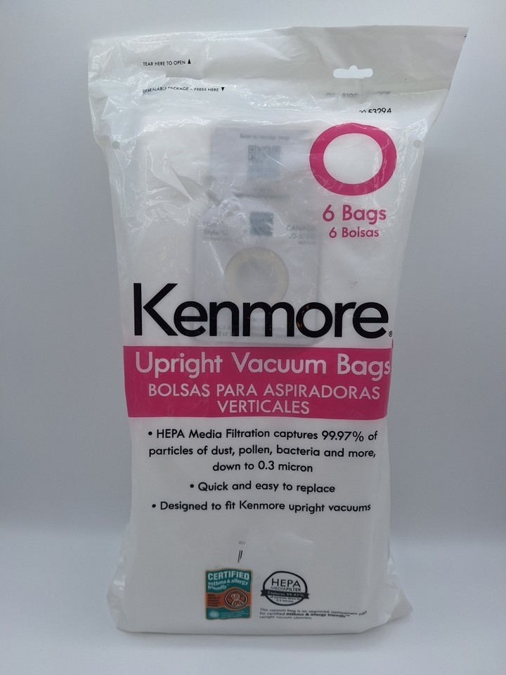 Kenmore O Upright Vacuum Bags #53294 Six Bags HEPA Filtration - $14.39