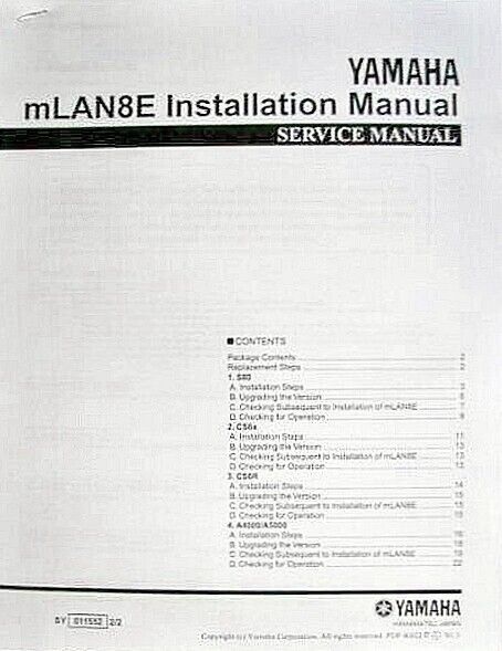 Primary image for Yamaha mLAN8E Installation Manual Booklet for use with S80 CS6x CS6R A4000 A5000