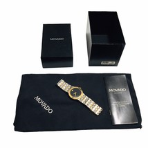Movado Museum Men Watch Black Face Swiss Saphire Crystal 81 G2 1898 Two Tone Blk - £227.80 GBP