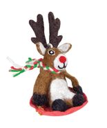 Reindeer 471293 Sledding Dasher JrWild Woolies Felted Sheep Wool Ornamen... - €16,86 EUR