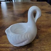 Swan Shaped Candle Holder, Tealight Candleholder, White Ceramic Bird image 3