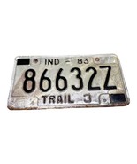 Vintage Indiana Truck License Plate Original White Red Tag 1983 86632Z M... - $9.94