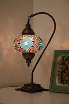 Mosaic Stained SWAN Neck Table Lamps Handmade Unique Turkish Tiffany Moroccan Ni - £57.90 GBP