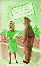 WWII Military Comic Mutoscope Camp Sherman Ask For Joe Unused Postcard UNP - £3.10 GBP