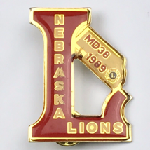 Nebraska Lions Club 1989 Gold Tone Pin MD38 - $9.95